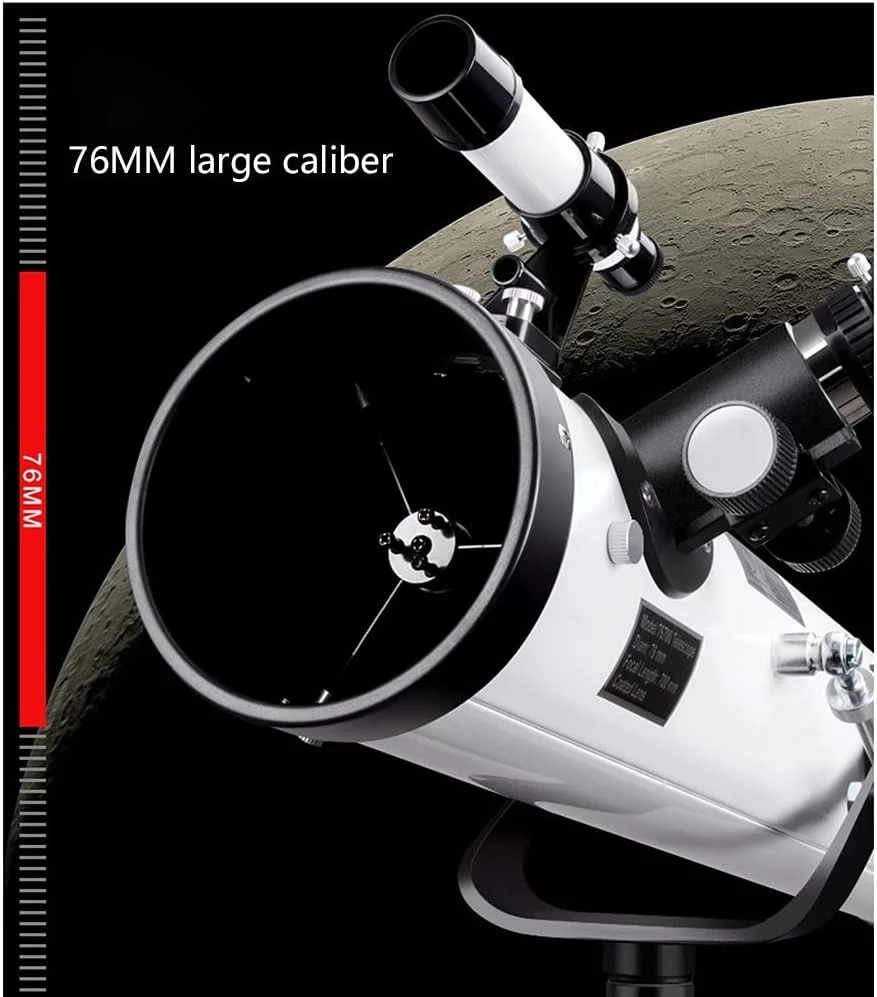 تلسکوپ حرفه ای پرنده نگری برای کودکان و مبتدیان، دیافراگم 76 میلی متر، 700 میلی متر با یابنده و آداپتور تلفن، تلسکوپ انکساری