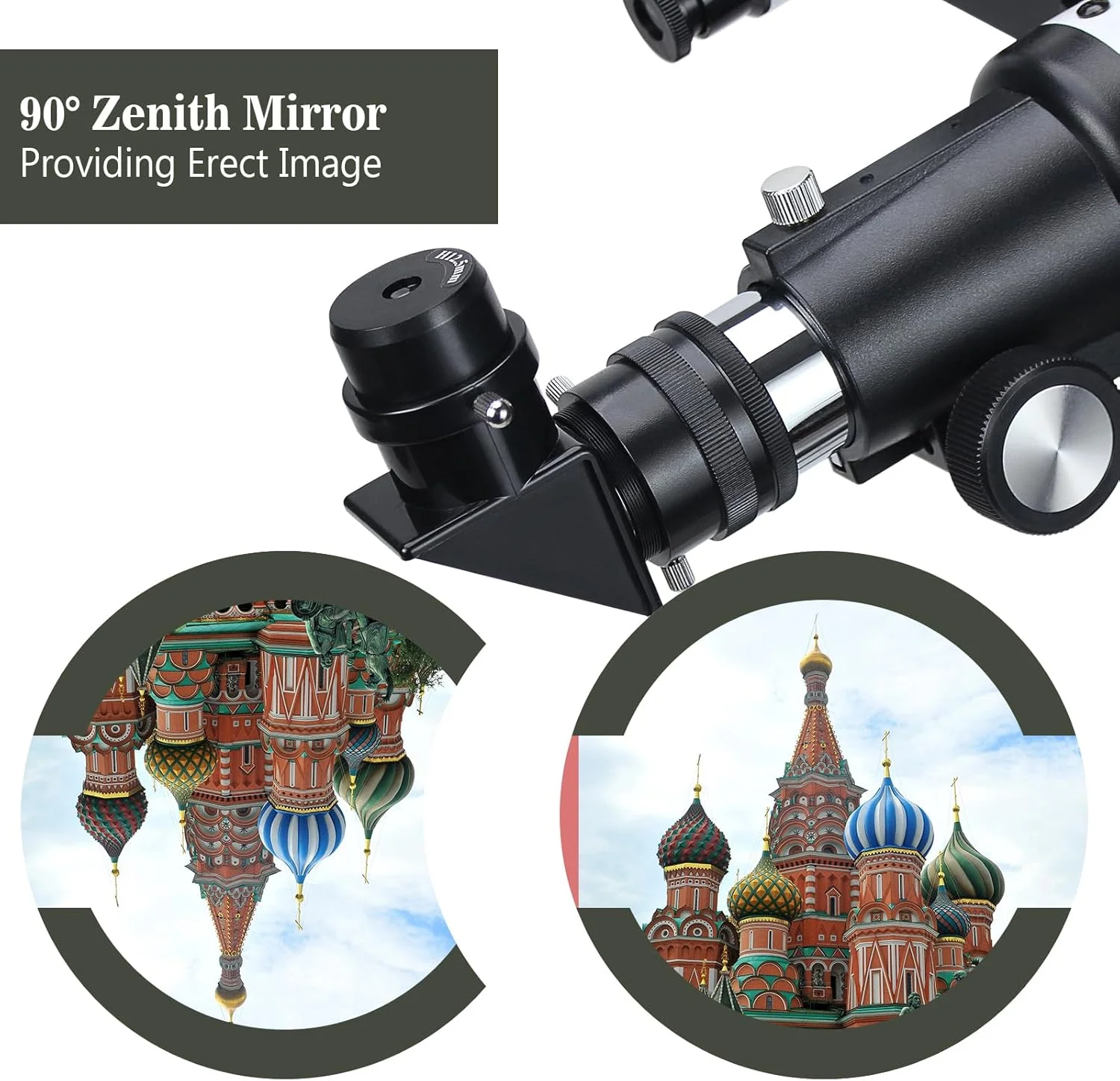 تلسکوپ، تلسکوپ برای کودکان و بزرگسالان مبتدی، دیافراگم 70 میلی‌متری، فاصله کانونی 400 میلی‌متری، تلسکوپ مسافرتی انکساری با پایه AZ برای مشاهده ماه و منظره (سفید)