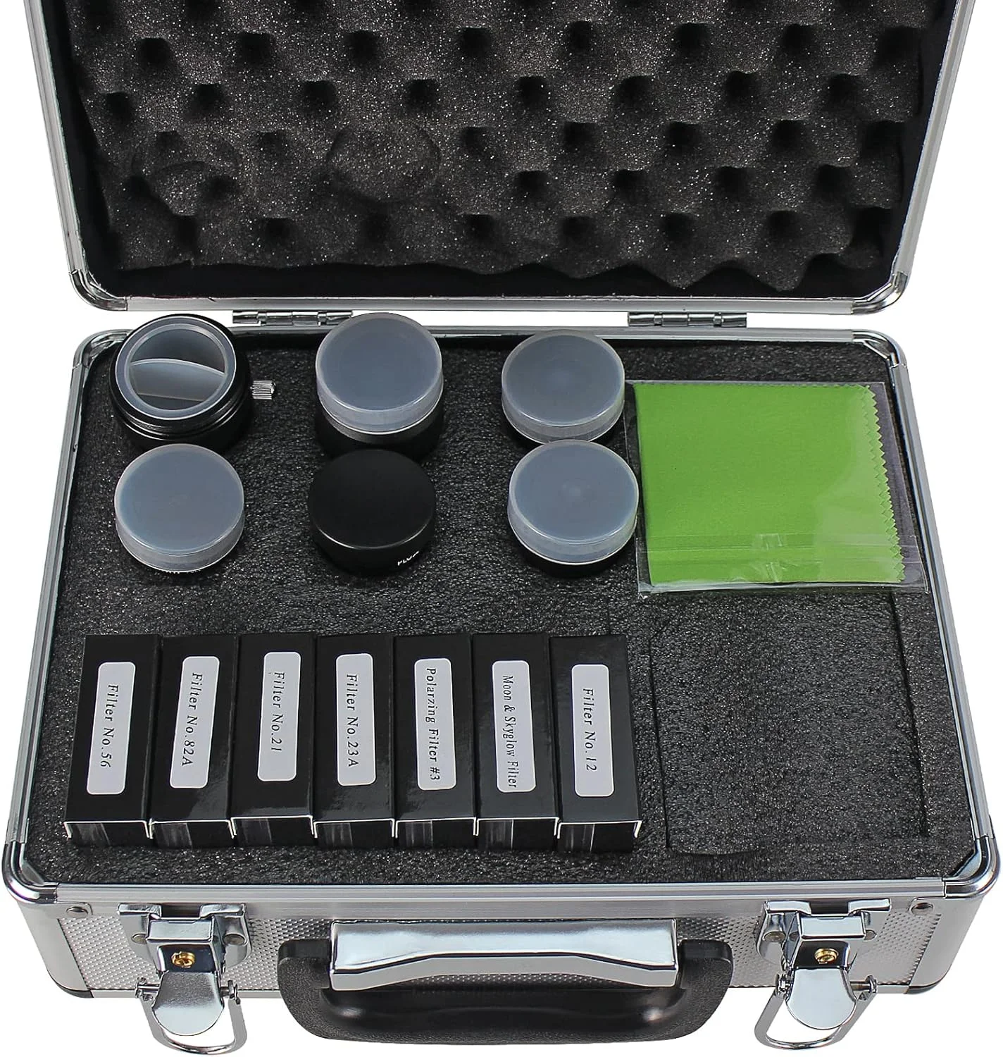 تلسکوپ نجومی برای بزرگسالان، دهانه 80 میلی‌متری، تلسکوپ شکستی 900 میلی‌متری برای کودکان و مبتدیان به همراه کیت لوازم جانبی تلسکوپ (نقره‌ای) - مجموعه 5 عددی چشمی Plossl، مجموعه 7 عددی فیلتر، لنز بارلو 2X