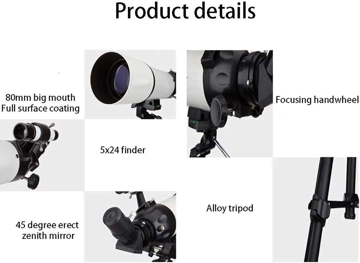 تلسکوپ LSLYTQ برای مبتدیان نجوم، آینه راست کننده ۴۵ درجه، قطر بزرگ ۸۰ میلیمتری، یابنده 5x24، تلسکوپ با سهپایه کولهپشتی، برای استفاده در داخل/خارج از منزل تلسکوپ LSLYTQ برای مبتدیان نجوم، آینه راست کننده ۴۵ درجه، قطر بزرگ ۸۰ میلیمتری، یابنده 5x24، تلسکوپ با سهپایه کولهپشتی، برای استفاده در داخل/خارج از منزل