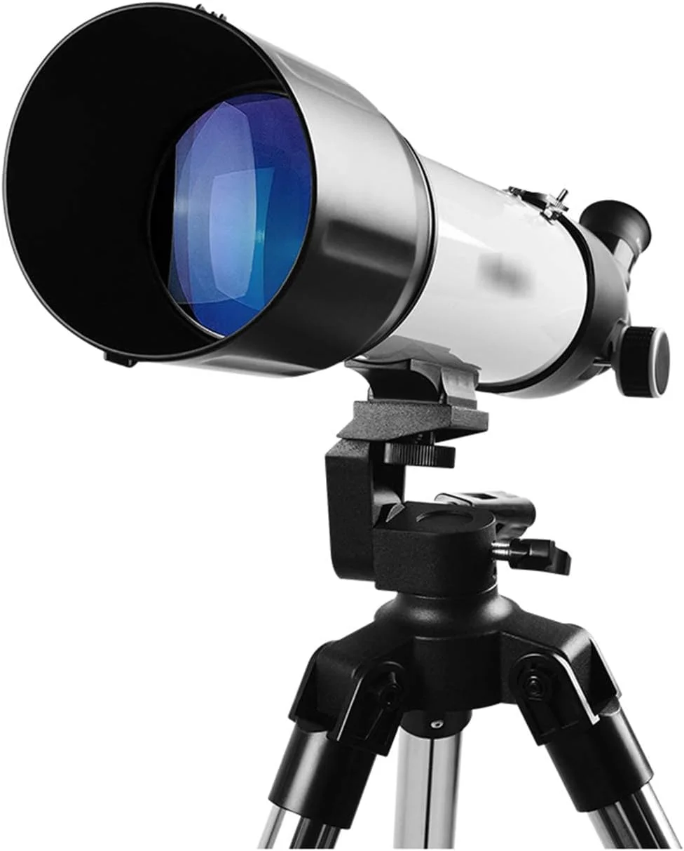 تلسکوپ نجومی انکساری برای بزرگسالان، تلسکوپ مسافرتی قابل حمل با کیف حمل، سه پایه با ارتفاع قابل تنظیم، اپتیک چند لایه