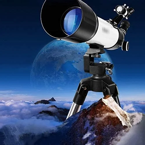 تلسکوپ نجومی انکساری برای بزرگسالان، تلسکوپ مسافرتی قابل حمل با کیف حمل، سه پایه با ارتفاع قابل تنظیم، اپتیک چند لایه