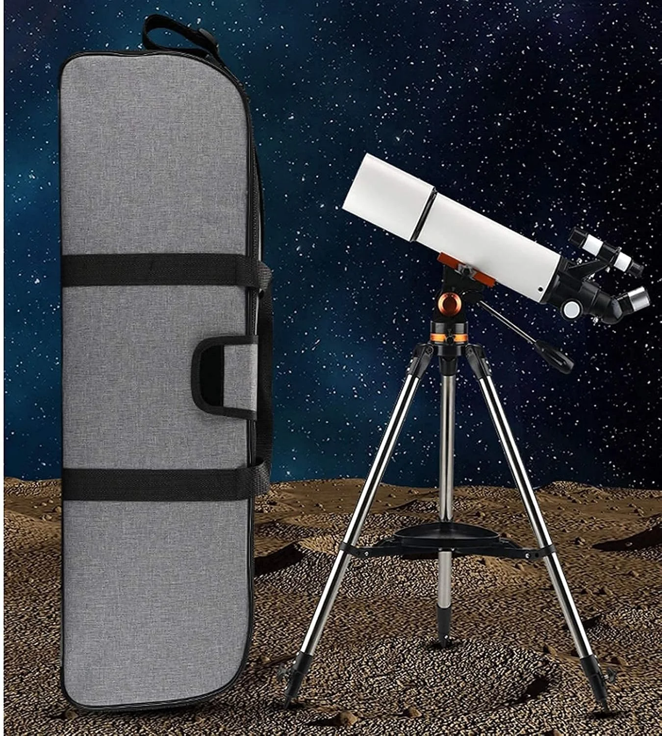 تلسکوپ های LSLYTQ، تلسکوپ شکستنی نجومی پایه دار برای مبتدیان - تلسکوپ مسافرتی با کیف حمل، تلسکوپ آداپتور تلفن برای بزرگسالان