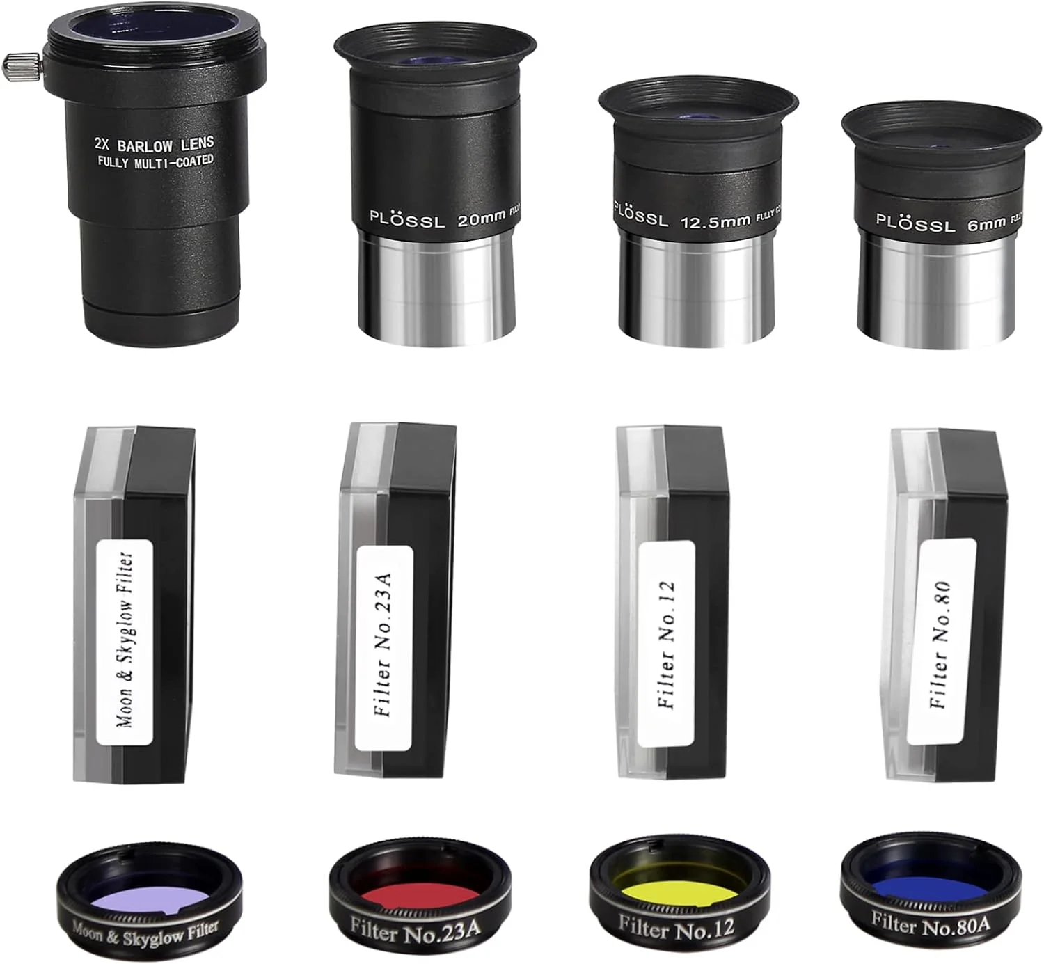 تلسکوپ نجومی برای بزرگسالان، دهانه 80 میلی‌متری، تلسکوپ شکستنی حرفه‌ای 900 میلی‌متری برای کودکان و مبتدیان، به همراه مجموعه چشمی پلاس، مجموعه فیلتر، لنز بارلو 2X، یک کیف و یک ساک حمل