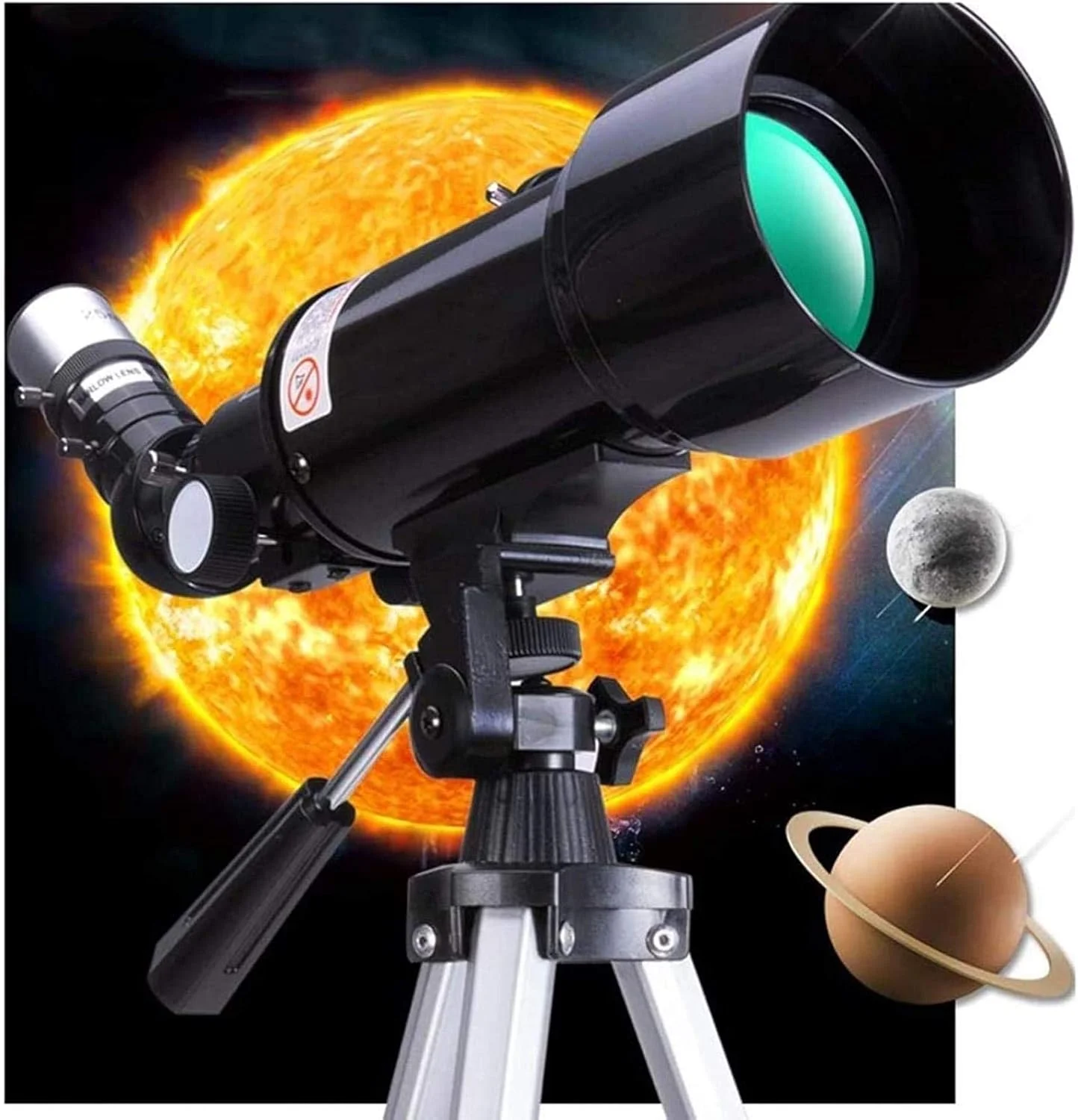 تلسکوپ فضای باز LSLYTQ، تلسکوپ برای نجوم، تلسکوپ انکساری، اپتیک شیشه ای با پوشش کامل، تلسکوپ ایده آل برای مبتدیان با کیف و سه پایه، برای داخل/خارج از منزل