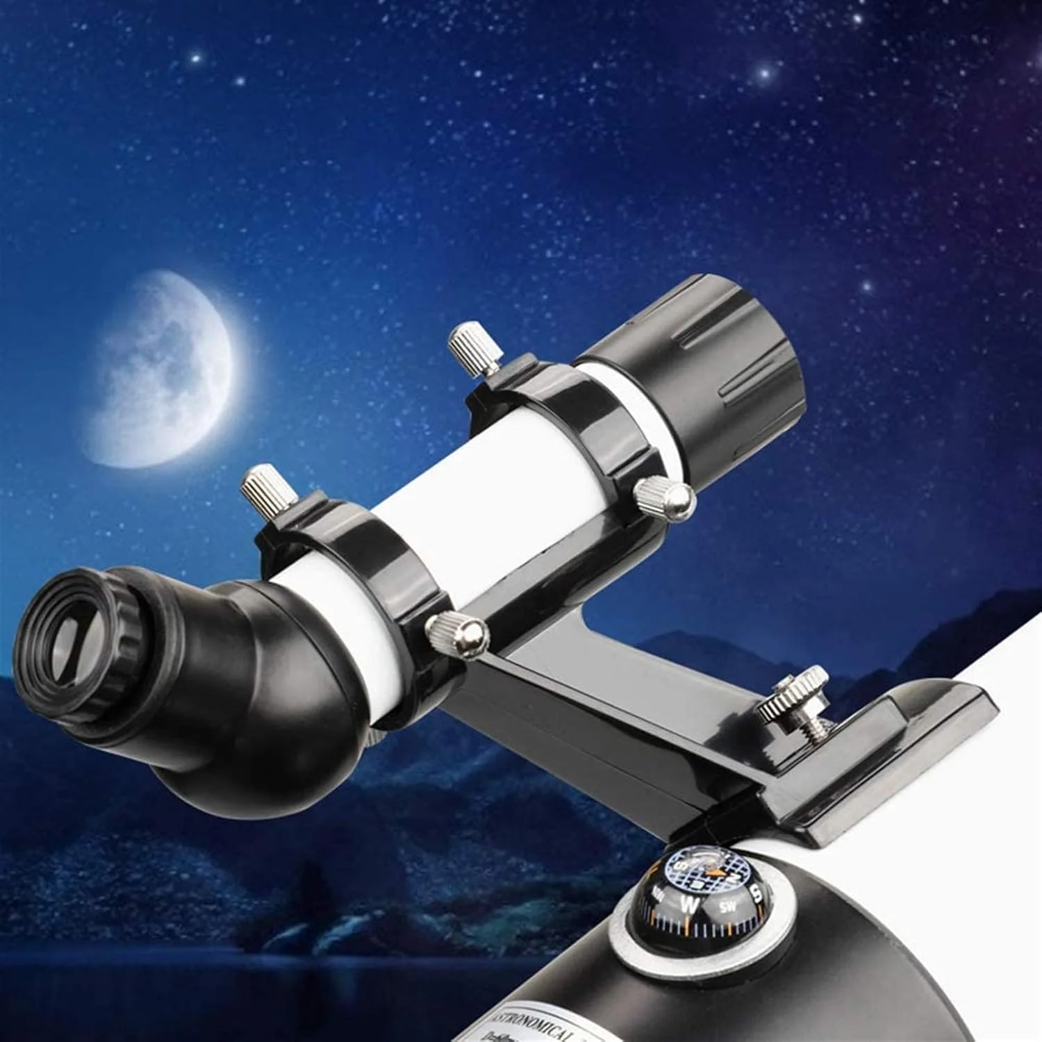 تلسکوپ با دهانه 80 میلی‌متری و لنز منشوری 400 میلی‌متری، 3 چشمی، تلسکوپ شکستنی نجومی برای نجوم با پایه تلفن و سه‌پایه و یک عدد