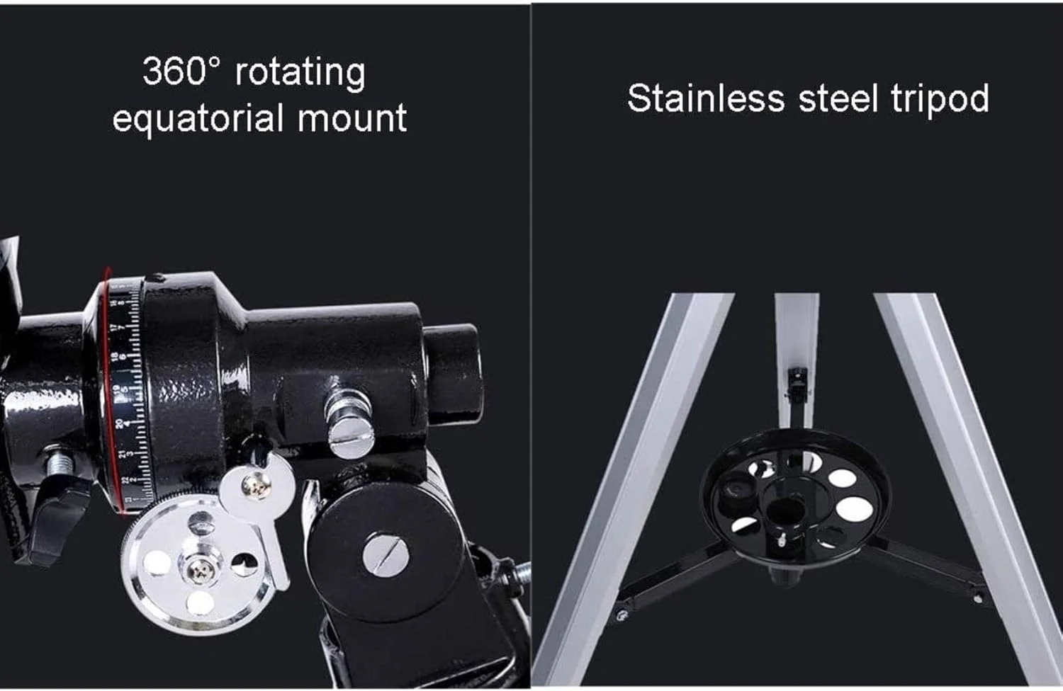 تلسکوپ شکستنی LSLYTQ، تلسکوپ مسافرتی، شکست نور با فاصله کانونی 700 میلی‌متر، تلسکوپ نجومی برای بزرگسالان و مبتدیان / بسته 3