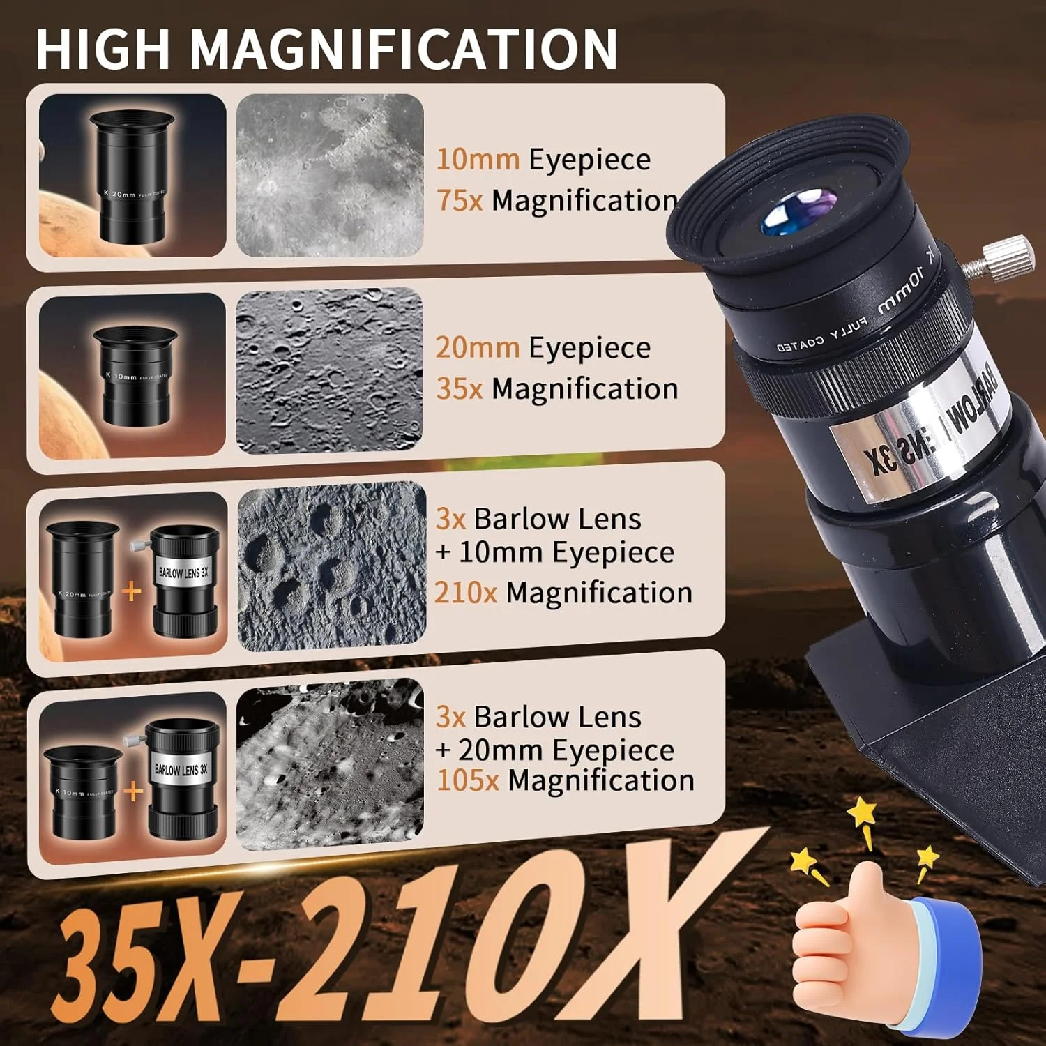 تلسکوپ، تلسکوپ با قدرت بالا برای بزرگسالان، دیافراگم 90 میلی‌متری، تلسکوپ‌های شکستنی 800 میلی‌متری برای نجوم بزرگسالان با پوشش چند لایه کامل، تلسکوپ برای مبتدیان با آداپتور تلفن، سه‌پایه و کیف حمل