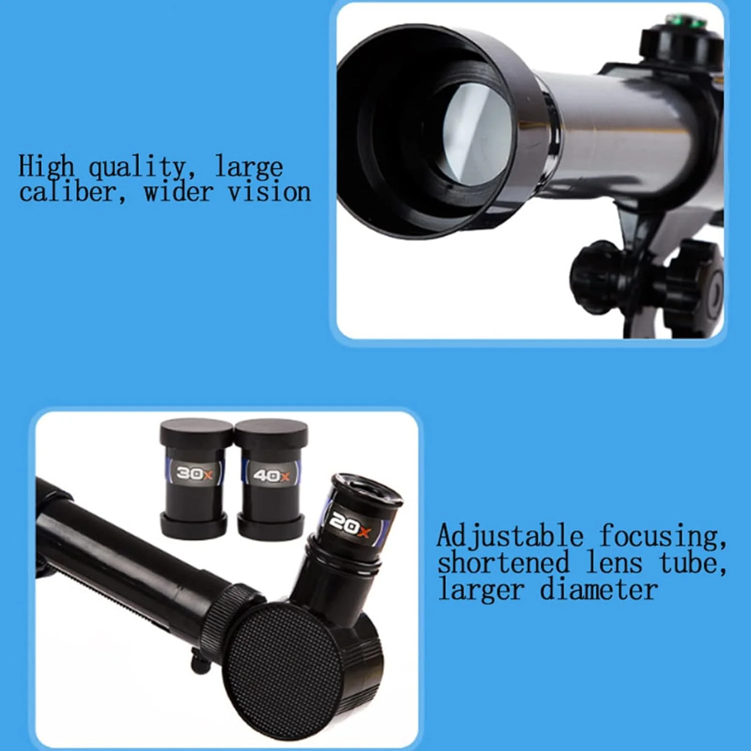 تلسکوپ برای بزرگسالان و کودکان، تلسکوپ مسافرتی قابل حمل، تلسکوپ های شکستنی برای مبتدیان نجوم، هدیه نجومی برای کودکان برای کاوش در ماه و سیارات