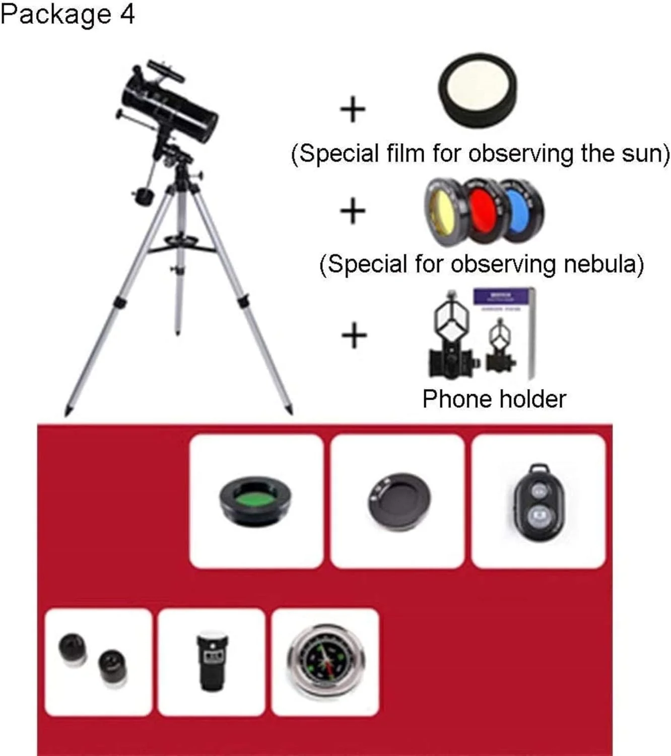 تلسکوپ شکستنی LSLYTQ، تلسکوپ مسافرتی، شکست نور با فاصله کانونی 700 میلی‌متری، تلسکوپ نجومی برای بزرگسالان و مبتدیان / بسته 3