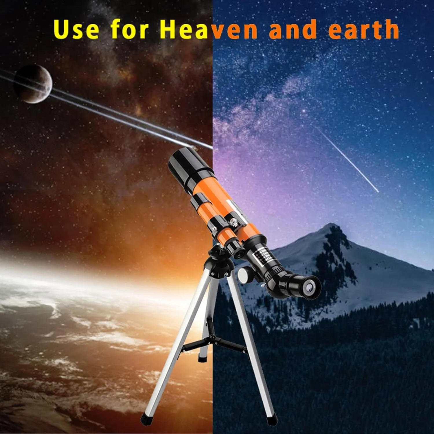 تلسکوپ شکستنی LSLYTQ برای مبتدیان، تلسکوپ، دیافراگم 50 میلی‌متری، فاصله کانونی 360 میلی‌متری، تلسکوپ نجومی، تلسکوپ مسافرتی برای تماشای ماه و تماشای پرندگان