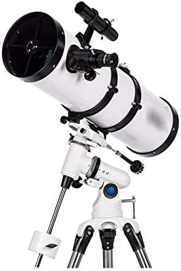 تلسکوپ بازتابی برای مبتدیان، اپتیک شیشه ای با پوشش کامل، سه پایه با ارتفاع قابل تنظیم، تلسکوپ مسافرتی جمع و جور و قابل حمل