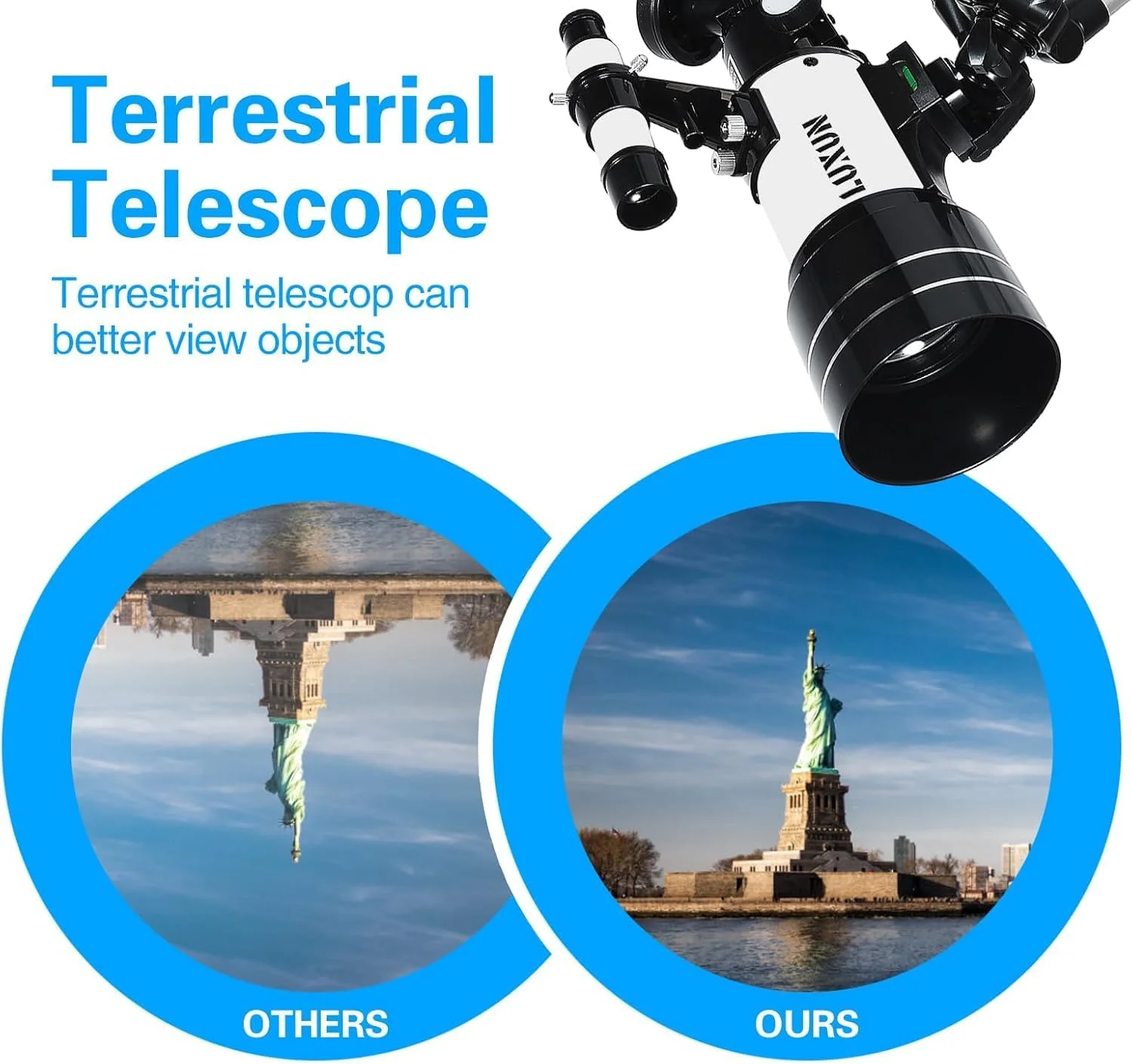 تلسکوپ 70 میلی‌متری انکساری به همراه آداپتور تلفن برای بزرگسالان، مبتدیان نجوم، با پوشش پهن باند چند لایه، سه پایه قابل تنظیم و یابنده