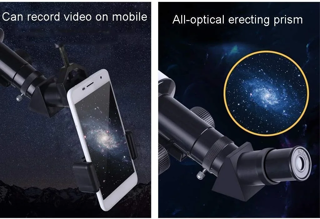 تلسکوپ شکستی قابل حمل، هدیه ای عالی برای نجوم کودکان برای کاوش در فضا و ماه، تلسکوپ با دیافراگم 50 میلی متری برای نجوم