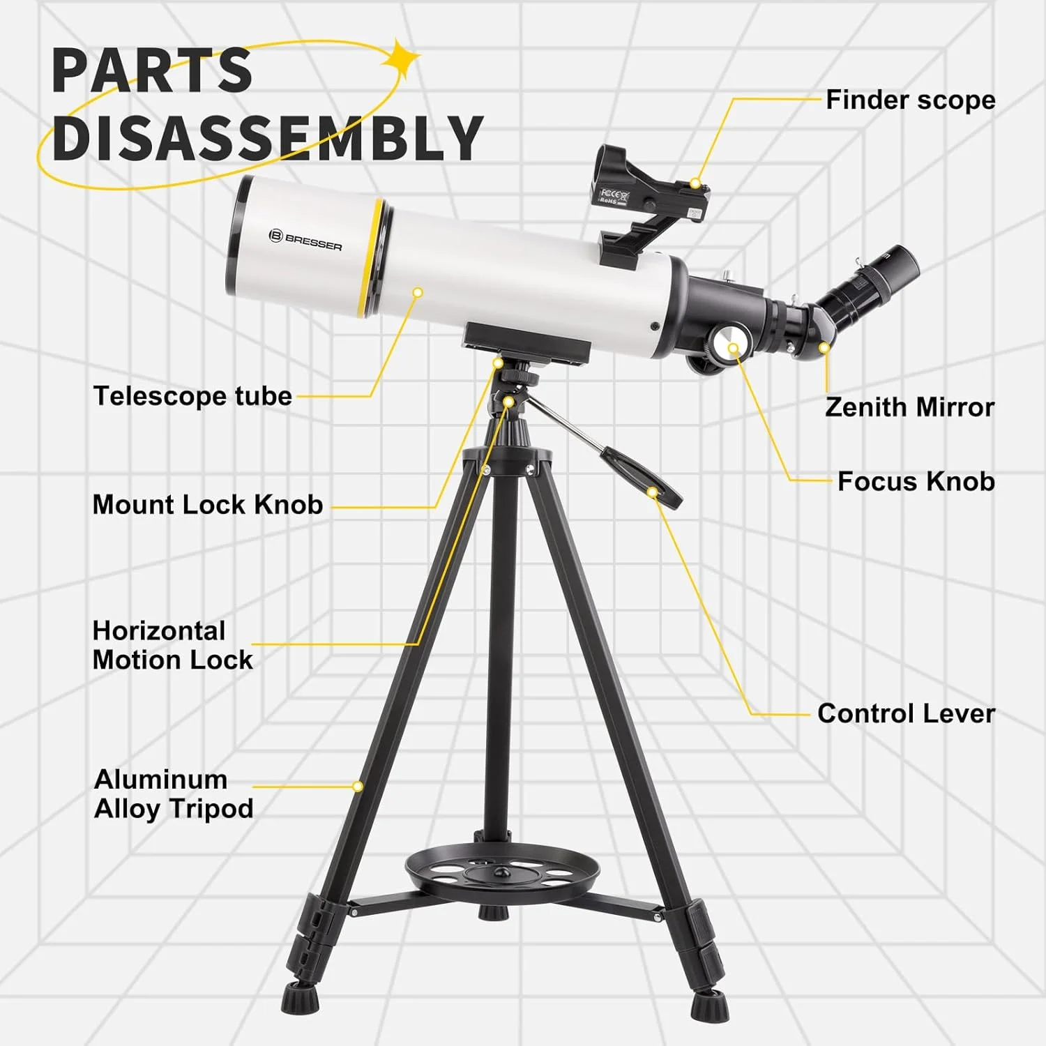 تلسکوپ قدرتمند برای بزرگسالان - دهانه 80 میلیمتری، سیستم شکست نور چندلایه 500 میلیمتری و یابنده ستاره نقطه قرمز، به همراه سهپایه تمام فلزی/آداپتور تلفن/کیف تلسکوپ قدرتمند برای بزرگسالان - دهانه 80 میلیمتری، سیستم شکست نور چندلایه 500 میلیمتری و یابنده ستاره نقطه قرمز، به همراه سهپایه تمام فلزی/آداپتور تلفن/کیف