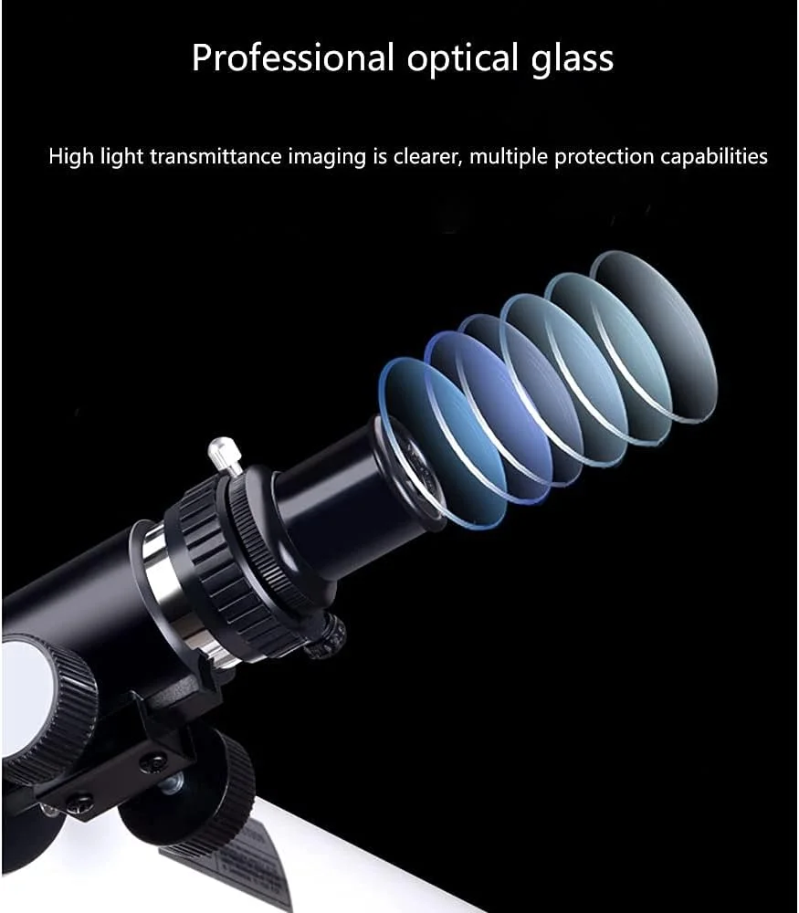 تلسکوپ حرفه ای LSLYTQ برای مبتدیان، دیافراگم 76 میلی متر، 700 میلی متر با یابنده و آداپتور تلفن، تلسکوپ انکساری دستی