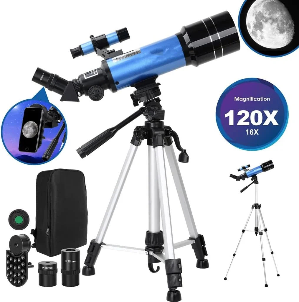 تلسکوپ تک چشمی فضایی نجومی LSLYTQ CRBUDY مناسب فضای باز به همراه کوله پشتی، هدیه ای برای رصد ماه