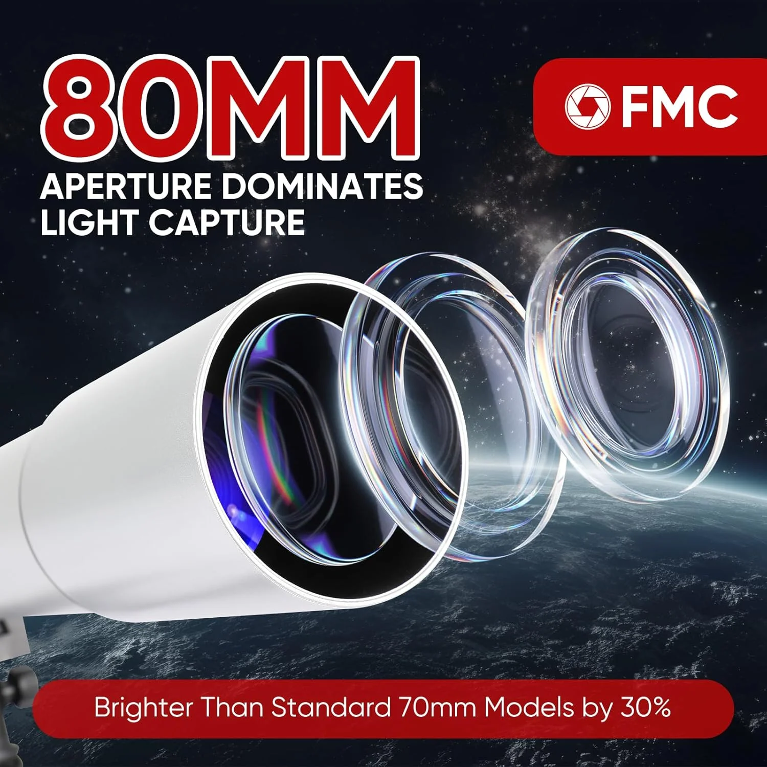 تلسکوپ برای بزرگسالان، تلسکوپ های نجومی قدرتمند با دیافراگم 80 میلیمتری و فاصله کانونی 900 میلیمتری، تلسکوپ شکستنی حرفهای 270X، سهپایه فولادی ضد زنگ، یابنده نقطه قرمز، کیف حمل، آداپتور تلفن تلسکوپ برای بزرگسالان، تلسکوپ های نجومی قدرتمند با دیافراگم 80 میلیمتری و فاصله کانونی 900 میلیمتری، تلسکوپ شکستنی حرفهای 270X، سهپایه فولادی ضد زنگ، یابنده نقطه قرمز، کیف حمل، آداپتور تلفن