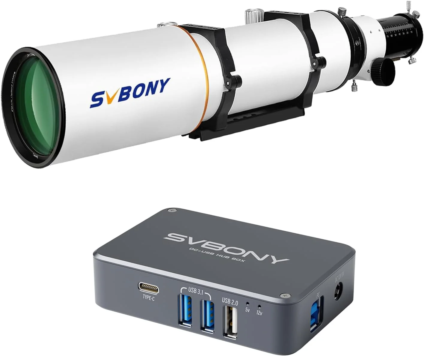 تلسکوپ 102 میلی‌متری SV503 برای بزرگسالان، تلسکوپ شکستی رنگی آپوکروماتیک با پراکندگی بسیار کم F7 OTA، فوکوسر کاهنده دقیق با آداپتور برق تلسکوپ نجومی SV241 برای عکاسی نجومی از اعماق آسمان