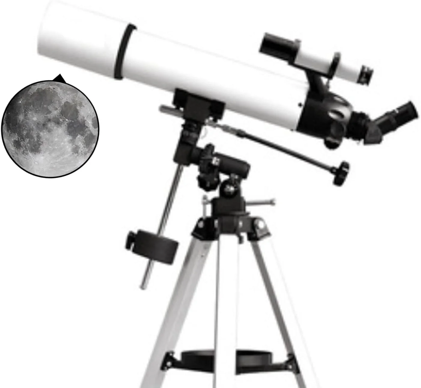 تلسکوپ LSLYTQ، دهانه 90 میلی‌متری، فاصله کانونی 600 میلی‌متری، تلسکوپ شکست نور نجومی با وضوح بالا به همراه سه پایه قابل تنظیم، تلسکوپ برای افراد مبتدی و بزرگسالان