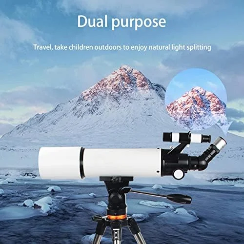تلسکوپ LSLYTQ، دهانه 80 میلی‌متری، فاصله کانونی 500 میلی‌متری، تلسکوپ شکستنی نجومی با وضوح بالا با سه‌پایه قابل تنظیم، تلسکوپ برای مبتدیان و بزرگسالان
