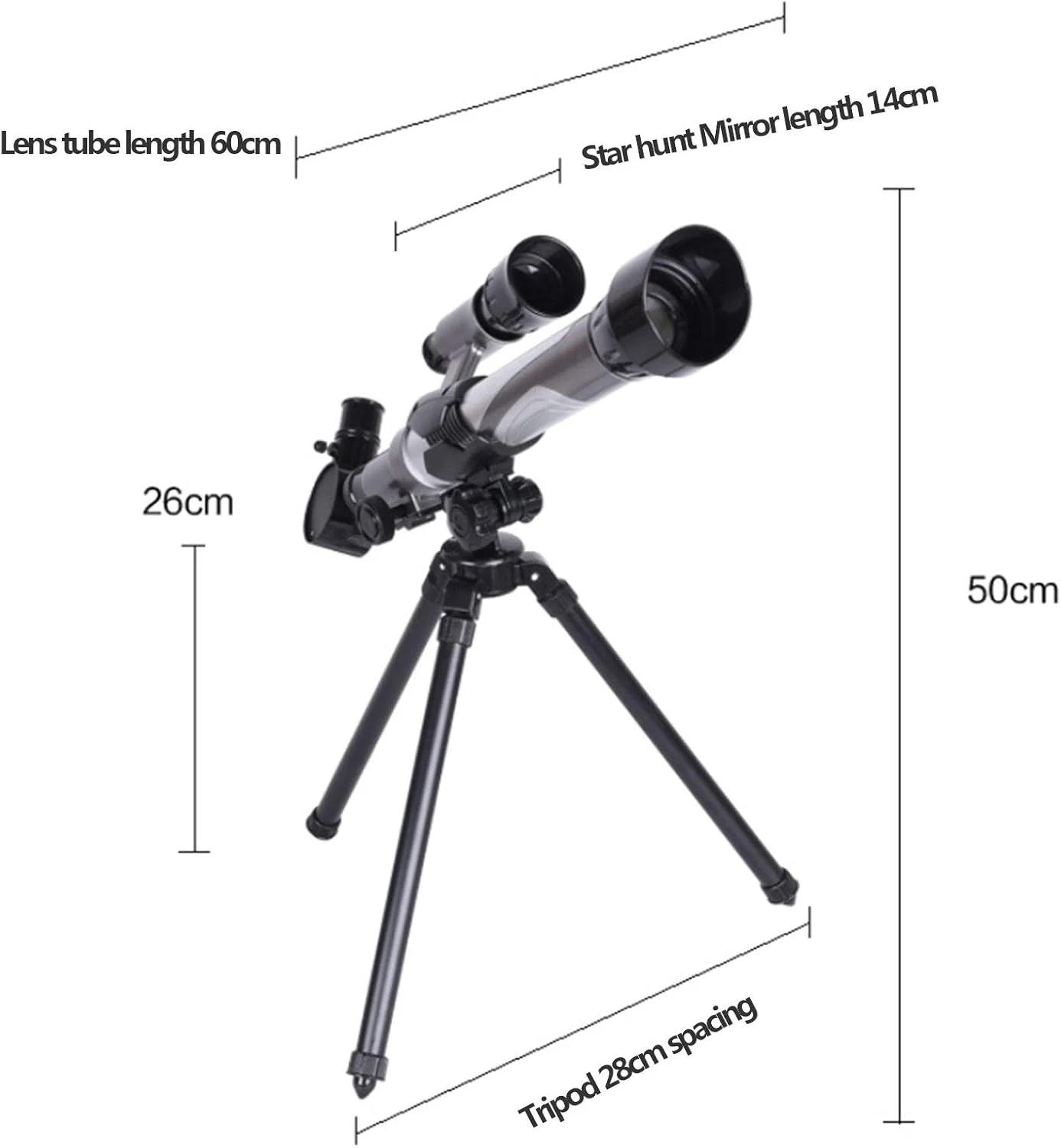 تلسکوپ نجومی انکساری کودکان، تلسکوپ ستاره شناس، چشمی اکریلیک، تلسکوپ مسافرتی قابل حمل، ایده آل برای استفاده کودکان و نوجوانان