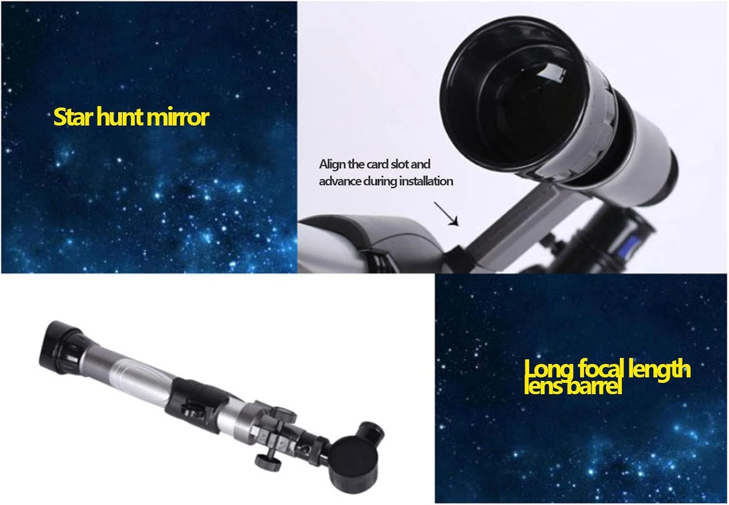تلسکوپ نجومی انکساری کودکان، تلسکوپ ستاره شناس، چشمی اکریلیک، تلسکوپ مسافرتی قابل حمل، ایده آل برای استفاده کودکان و نوجوانان