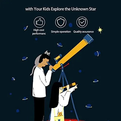 تلسکوپ نجومی شکستنی با دهانه 80 میلیمتری و فاصله کانونی 500 میلیمتری با وضوح بالا به همراه سهپایه قابل تنظیم، تلسکوپ برای افراد مبتدی تلسکوپ نجومی شکستنی با دهانه 80 میلیمتری و فاصله کانونی 500 میلیمتری با وضوح بالا به همراه سهپایه قابل تنظیم، تلسکوپ برای افراد مبتدی