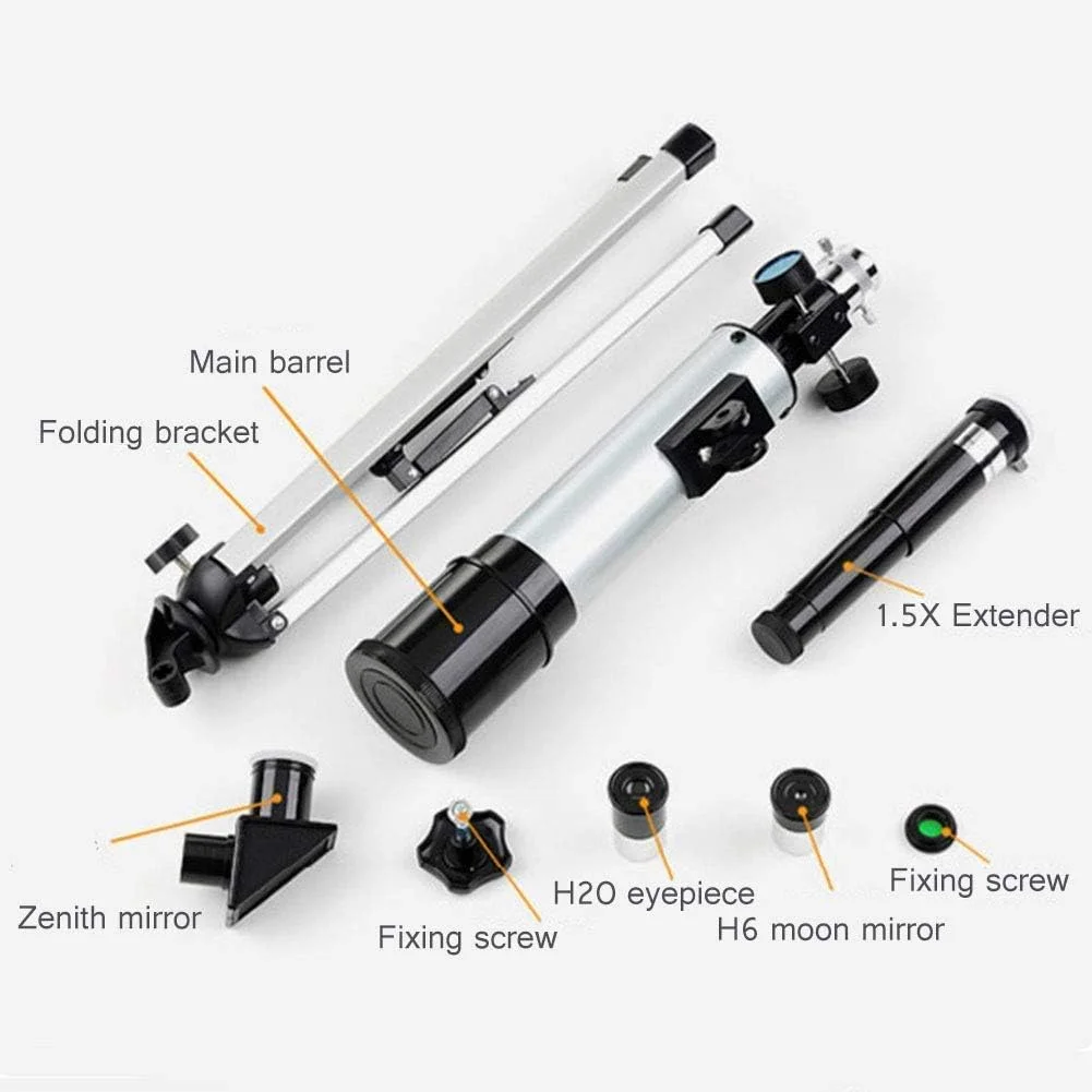 تلسکوپ مناسب برای مبتدیان و نجوم، تلسکوپ نجومی قابل حمل انکساری با سه پایه