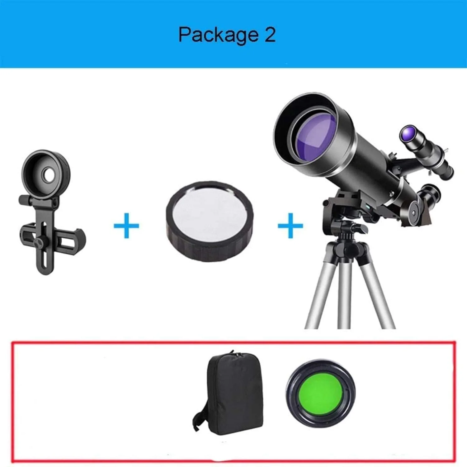 تلسکوپ نجومی کودکان، تلسکوپ سطح پایه، تلسکوپ شکستنی نجومی 70 میلی‌متری با دهانه 400 میلی‌متری