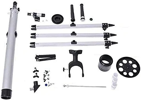 تلسکوپ LSLYTQ برای مبتدیان و بزرگسالان، کامل، چشمی راست کننده 15X، لنز 3X، دیافراگم 60 میلی‌متر، فاصله کانونی 900 میلی‌متر، تلسکوپ شکستنی