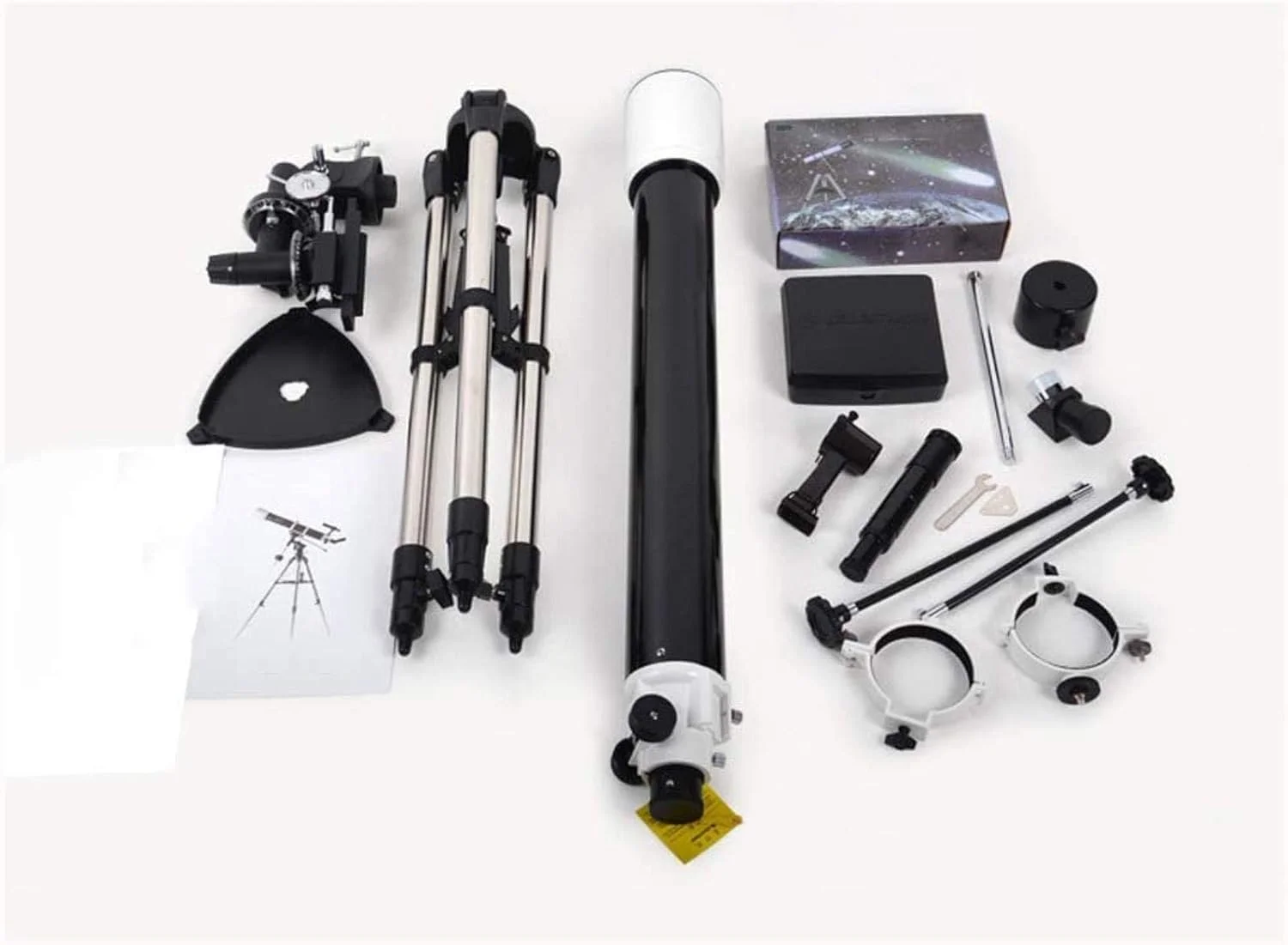 تلسکوپ برای کودکان، بزرگسالان و مبتدیان، تلسکوپ نجومی با لوازم جانبی، چشمی و سه پایه، تلسکوپ شکستنی نجومی، همراه خوب برای مشاهده ماه و سیارات، مناسب برای داخل و خارج از خانه