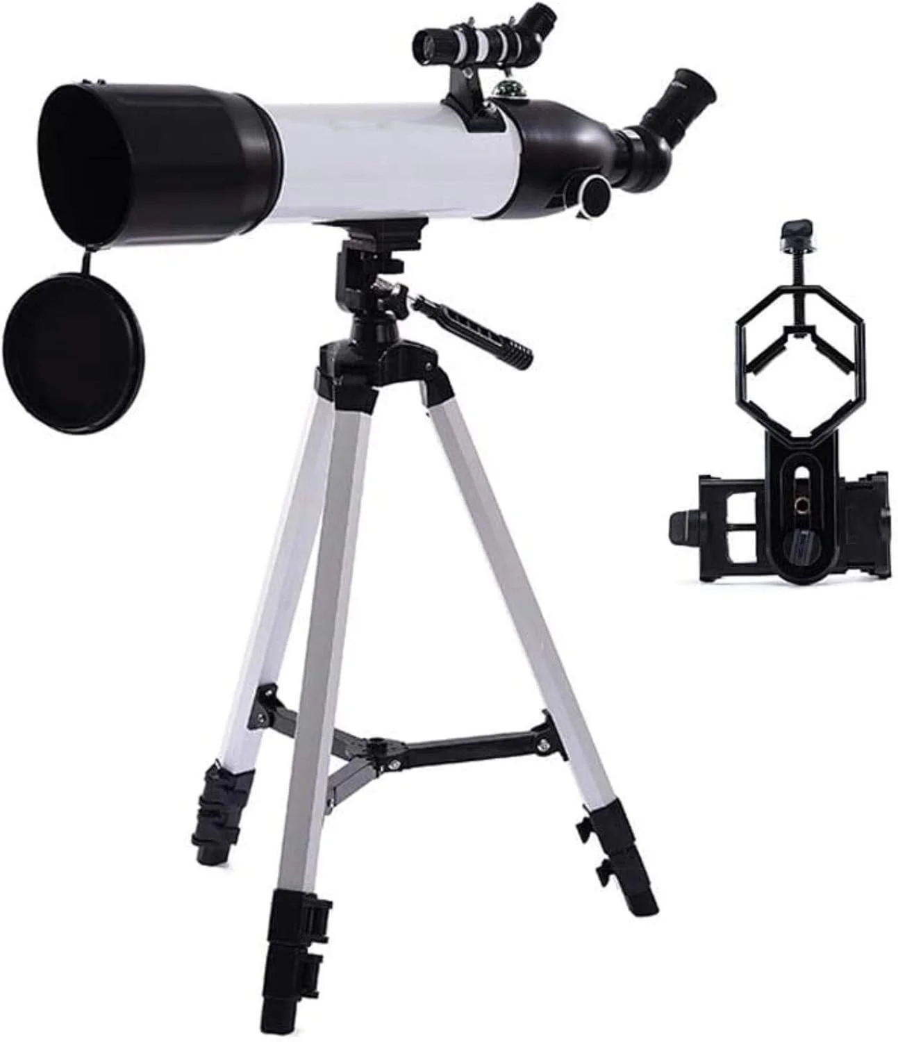 تلسکوپ LSLYTQ برای افراد مبتدی، دهانه 80 میلی‌متری 500 میلی‌متری تلسکوپ شکست نور نجومی با سه‌پایه و لنز منشور Bak4 برای رصد ماه