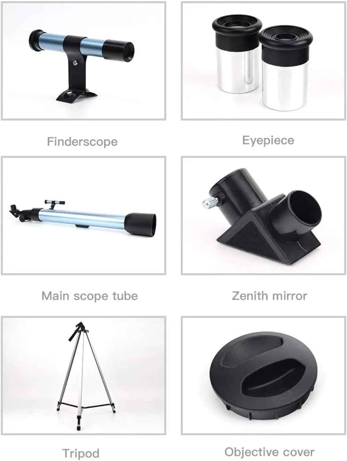 تلسکوپ برای کودکان، بزرگسالان و مبتدیان، لوازم جانبی تلسکوپ با چشمی و سه پایه، تلسکوپ 60 میلی‌متری برای نجوم، هدیه عالی نجومی برای کودکان برای کاوش در ماه و سیارات، برای استفاده در داخل/خارج از منزل