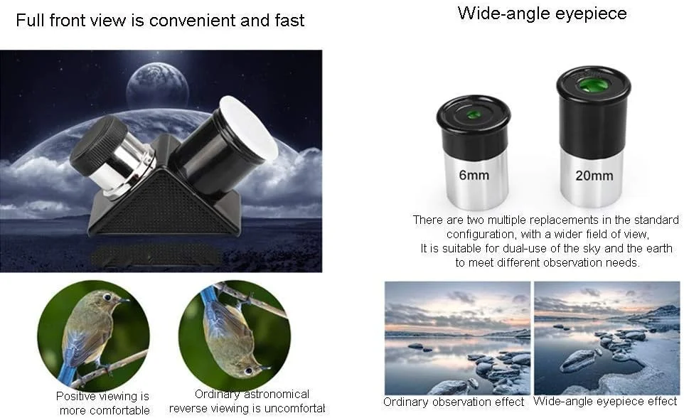 تلسکوپ LSLYTQ برای مبتدیان، دهانه 70 میلی‌متری تلسکوپ شکستنی نجومی 400 میلی‌متری، تلسکوپ قابل حمل برای بزرگسالان به همراه کیف