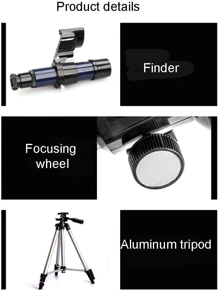 تلسکوپ LSLYTQ برای مبتدیان، دهانه 70 میلی‌متری تلسکوپ شکستنی نجومی 400 میلی‌متری، تلسکوپ قابل حمل برای بزرگسالان به همراه کیف
