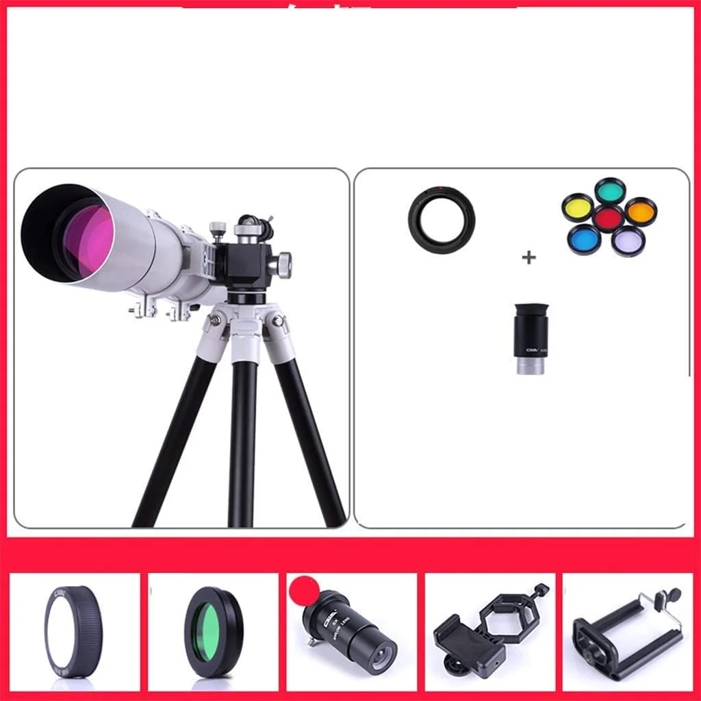 تلسکوپ نجومی LSLYTQ مناسب سفر و فضای باز، برای بزرگسالان، فاصله کانونی 700 میلی‌متری، عدسی چشمی 10 و 20 میلی‌متری، سه پایه و نگهدارنده تلفن هوشمند