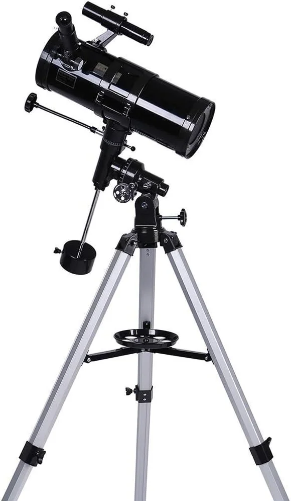 تلسکوپ نجومی برای بزرگسالان و مبتدیان، تلسکوپ شکستنی با فاصله کانونی 700 میلی‌متر، مناسب برای رصد ماه و سیارات، دارای چشمی 10 و 25 میلی‌متری، پایه نگهدارنده گوشی هوشمند و سه‌پایه