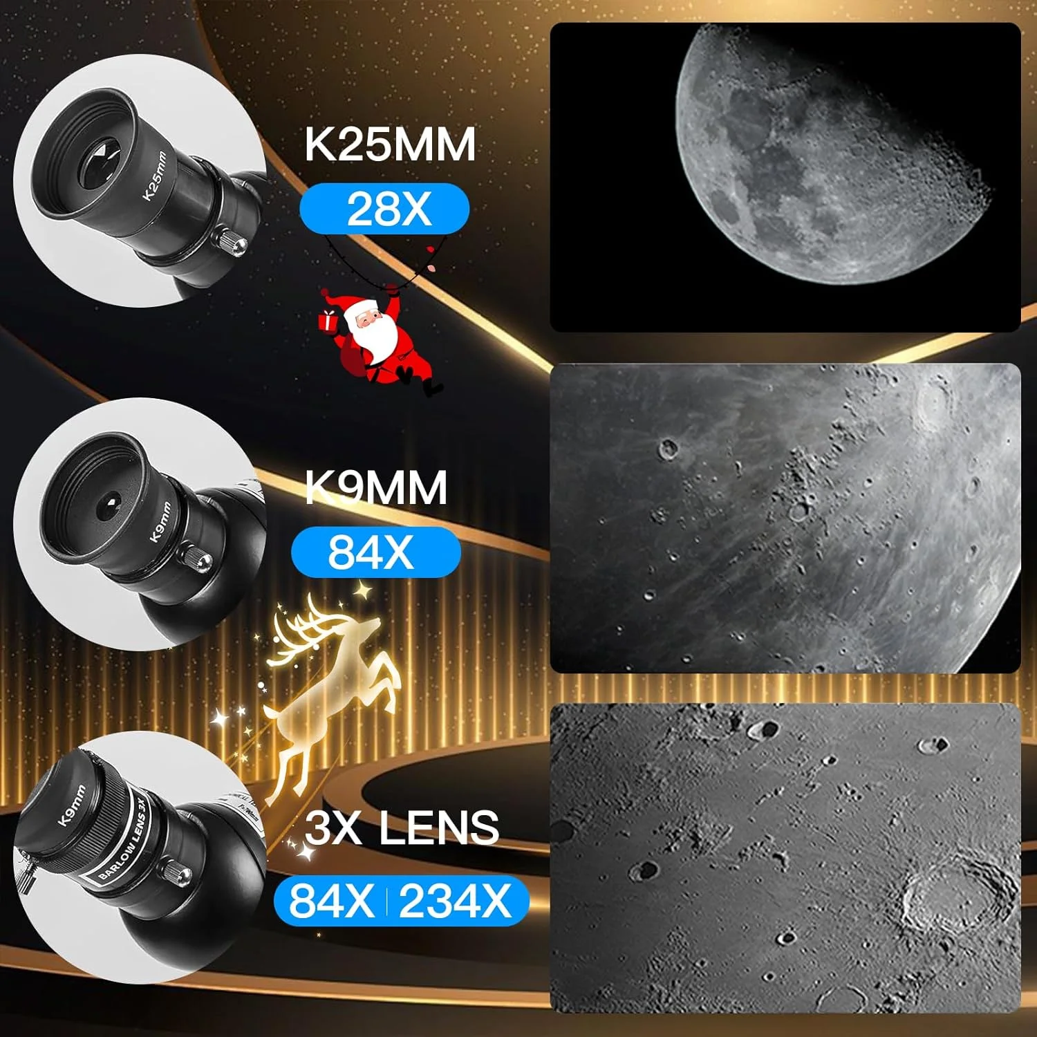 تلسکوپ های قدرتمند برای بزرگسالان، تلسکوپ شکستنی حرفه ای نجومی AZ با قدرت بزرگنمایی 700x90 میلی متر برای مبتدیان نجوم با چشمی های پیشرفته، نجوم جذاب برای کریسمس، سفید