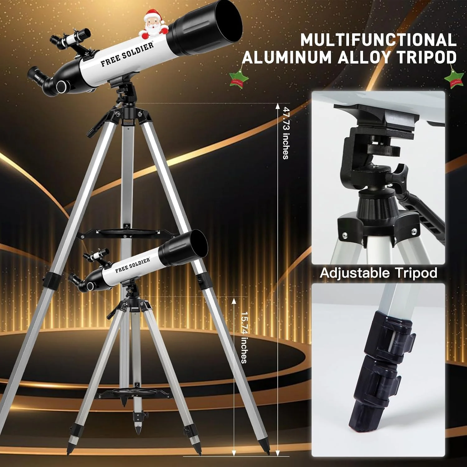 تلسکوپ های قدرتمند برای بزرگسالان، تلسکوپ شکستنی حرفه ای نجومی AZ با قدرت بزرگنمایی 700x90 میلی متر برای مبتدیان نجوم با چشمی های پیشرفته، نجوم جذاب برای کریسمس، سفید