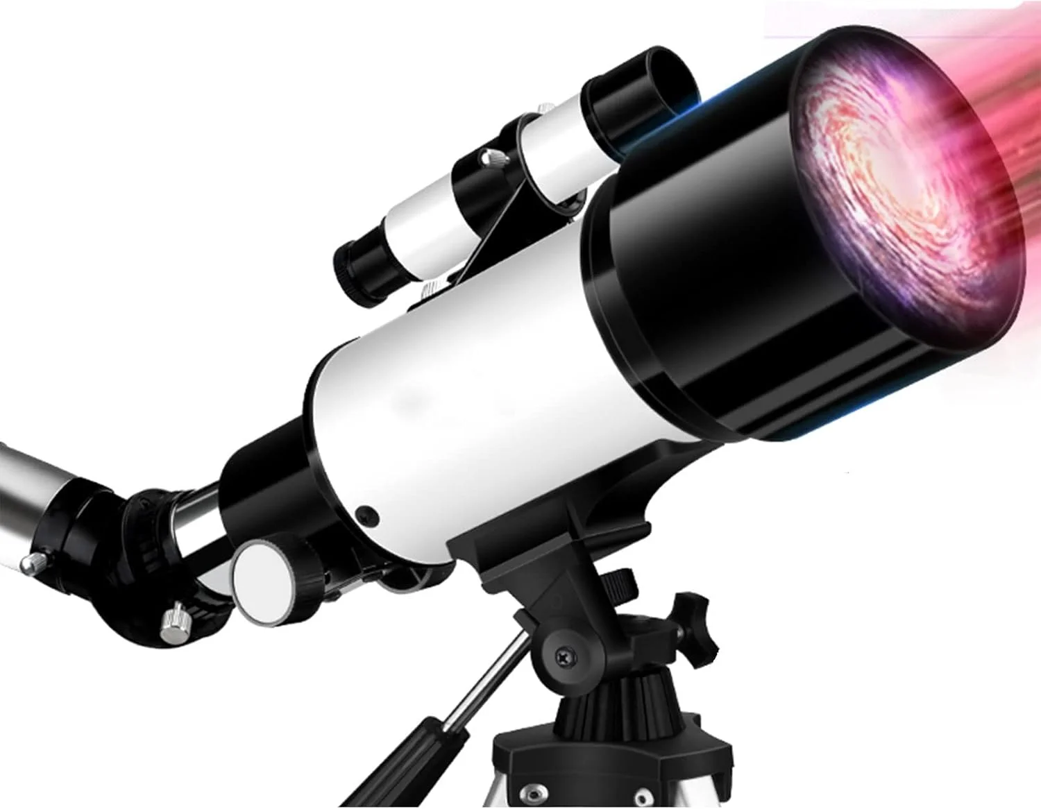 تلسکوپ LSLYTQ برای مبتدیان نجوم، دیافراگم 70 میلی‌متری، تلسکوپ شکستنی نجومی قابل حمل 400 میلی‌متری - تلسکوپ با کیف حمل / سفید / G