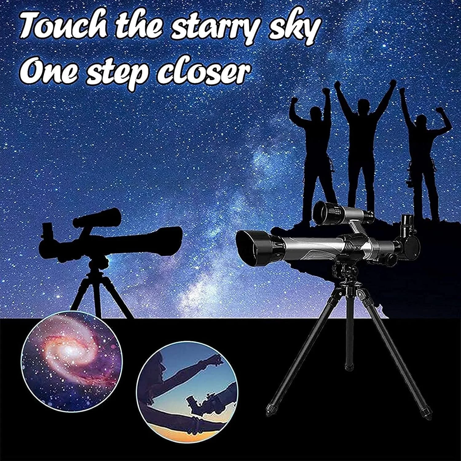 تلسکوپ LSLYTQ برای مبتدیان نجوم، تلسکوپ شکستنی نجومی با دهانه 50 میلی‌متری، تک‌چشمی با قدرت بالا