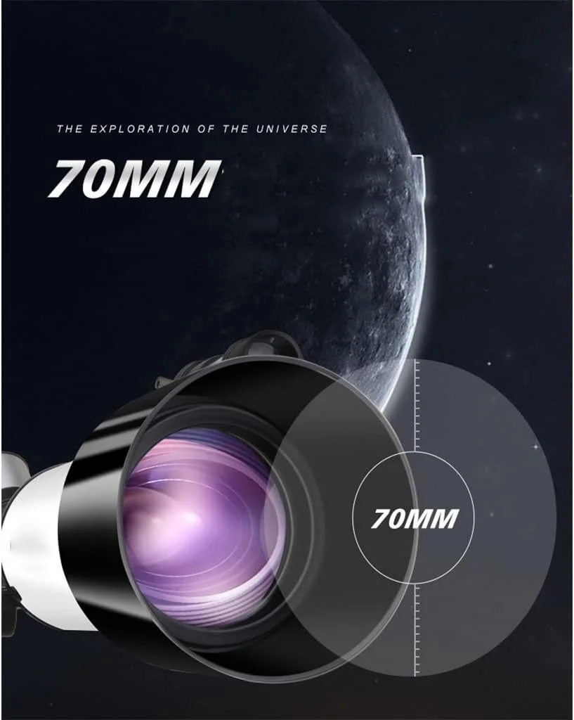 تلسکوپ LSLYTQ برای مبتدیان نجوم، دیافراگم 70 میلی‌متری، تلسکوپ شکستنی نجومی قابل حمل 400 میلی‌متری - تلسکوپ با کیف حمل / سفید / G