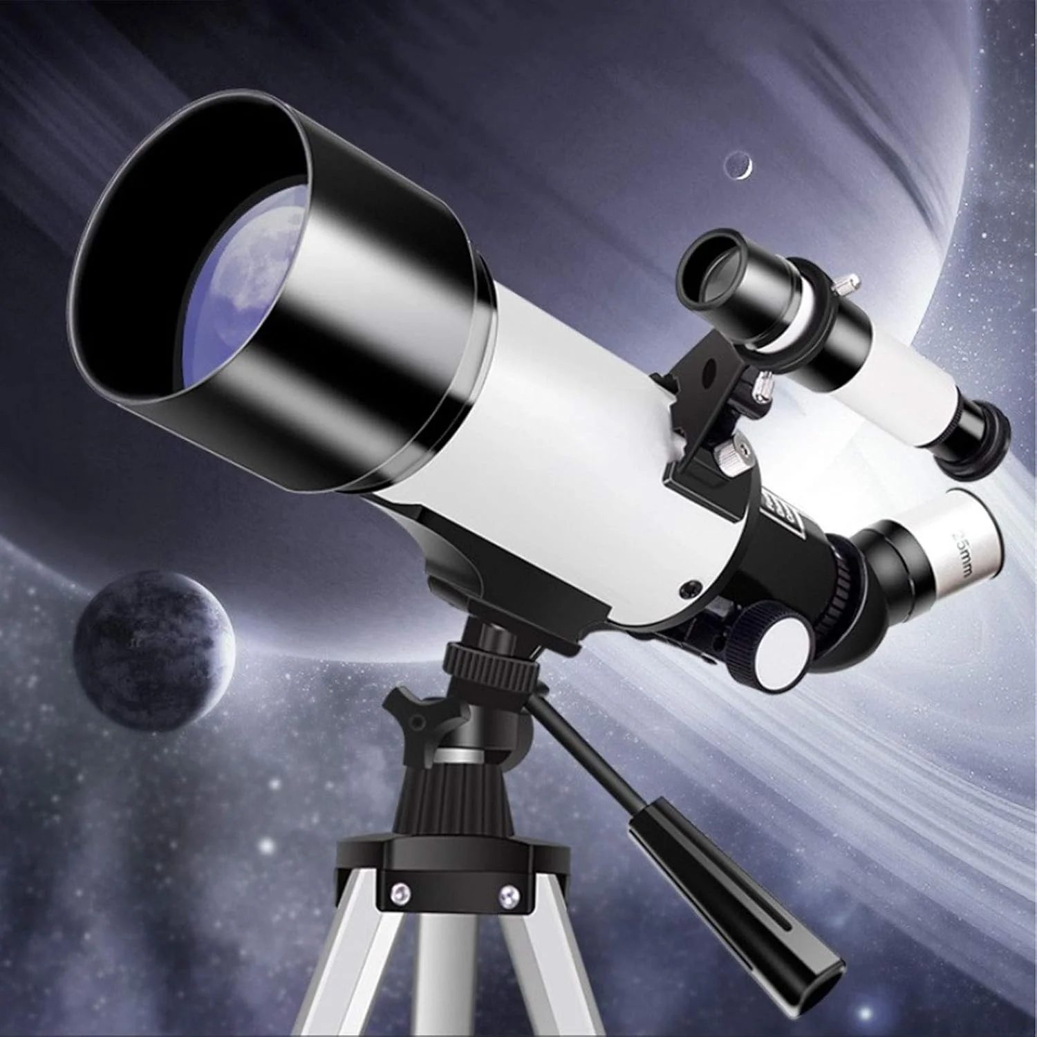 تلسکوپ شکستنی ۷۰/۴۰۰ میلی‌متری به همراه نگهدارنده تلفن همراه، فیلتر سحابی، یابنده 5X24، مناسب مبتدیان، کودکان و افراد تازه کار، بدون جنسیت