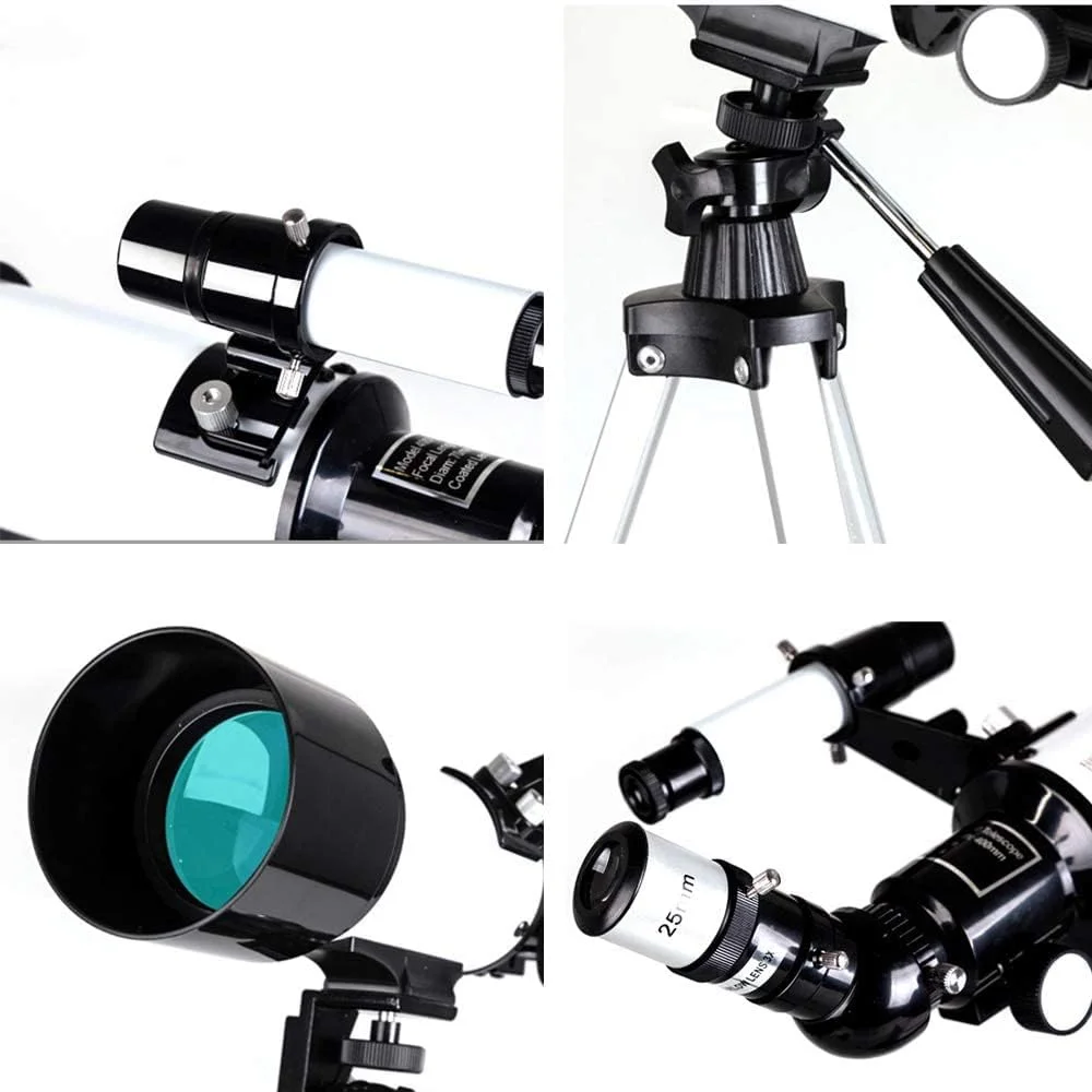 تلسکوپ نجومی انکساری، تلسکوپ مسافرتی با کیف حمل، سه پایه با ارتفاع قابل تنظیم، هدیه عالی نجوم برای کودکان، بزرگسالان، دوستان و خانواده تلسکوپ نجومی انکساری، تلسکوپ مسافرتی با کیف حمل، سه پایه با ارتفاع قابل تنظیم، هدیه عالی نجوم برای کودکان، بزرگسالان، دوستان و خانواده