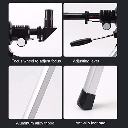 تلسکوپ LSLYTQ، تلسکوپ شکستنی نجومی برای مبتدیان، تلسکوپ مسافرتی با کیف حمل، شامل سه پایه آلیاژ آلومینیوم قابل تنظیم