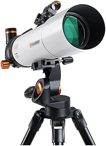 تلسکوپ مسافرتی LSLYTQ با دیافراگم 80 میلی‌متری و فاصله کانونی 500 میلی‌متری، تلسکوپ شکستنی قابل حمل با سه پایه قابل تنظیم، کیف حمل و آداپتور تلفن همراه، مناسب برای فضای باز