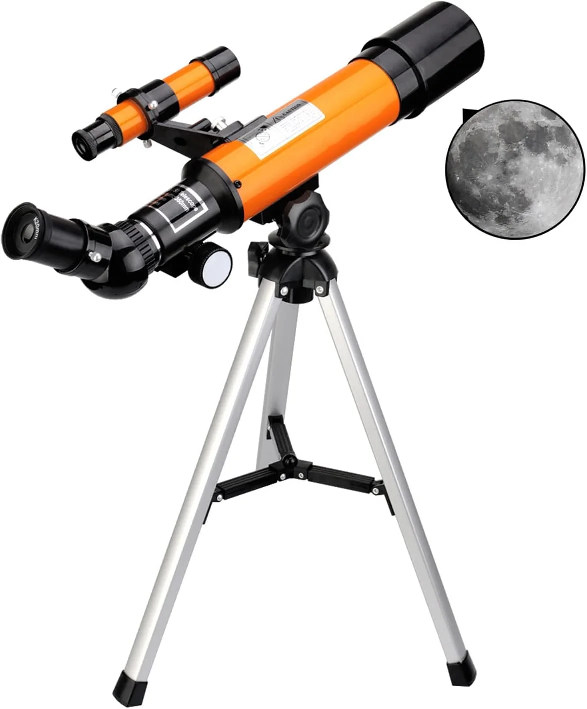 تلسکوپ LSLYTQ، دهانه 50 میلی‌متری، فاصله کانونی 360 میلی‌متری، تلسکوپ شکستنی نجومی برای مبتدیان، تلسکوپ مسافرتی با سه‌پایه و یابنده