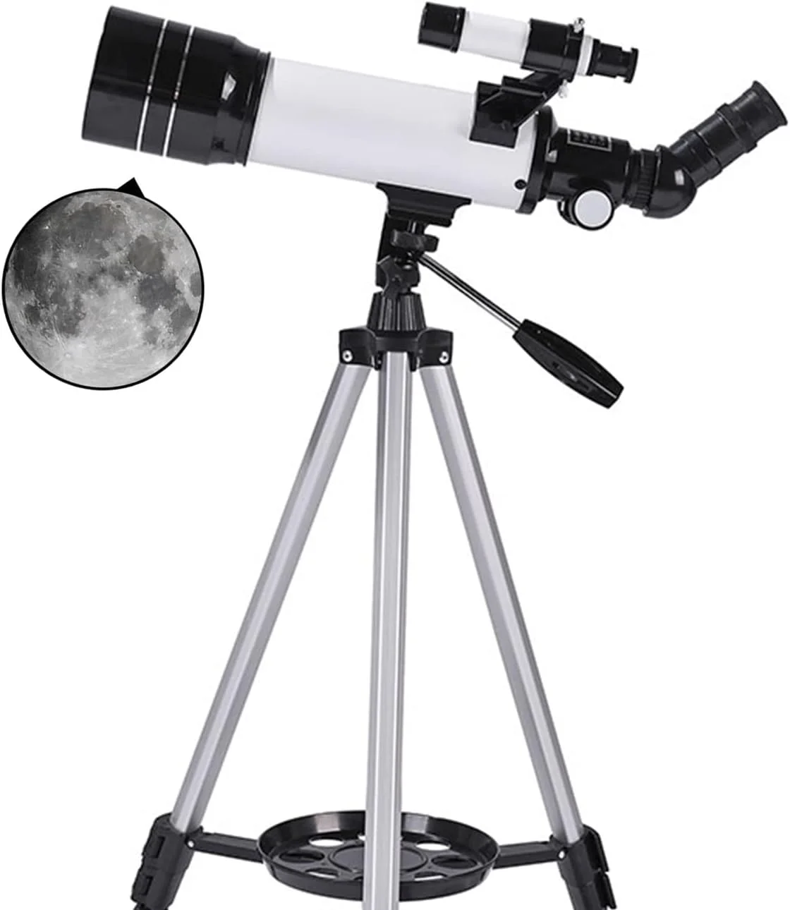 تلسکوپ نجومی شکستنی با دهانه 70 میلی‌متری و فاصله کانونی 400 میلی‌متری برای کودکان و مبتدیان، تلسکوپ مسافرتی با کیف حمل و سه‌پایه