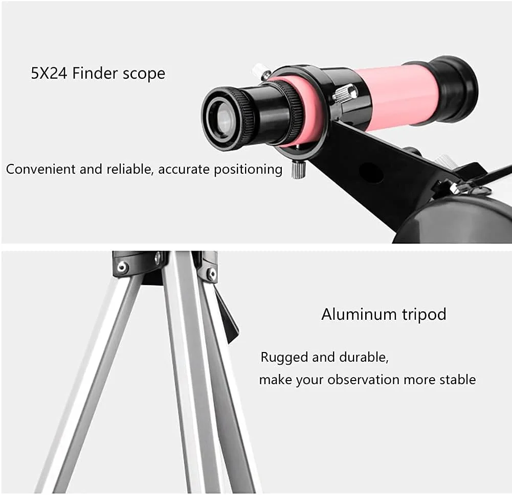 تلسکوپ LSLYTQ، تلسکوپ عالی با دیافراگم 70 میلی‌متری، تلسکوپ شکستنی نجومی 400 میلی‌متری به همراه کیف حمل، سه پایه قابل تنظیم و تلسکوپ دستی